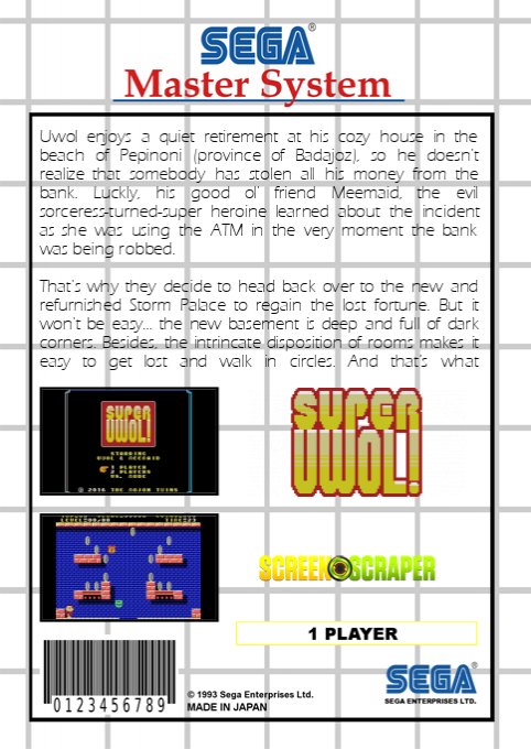 Super Uwol (Homebrew) — Box back